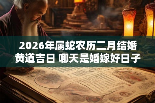 2026年属蛇农历二月结婚黄道吉日 哪天是婚嫁好日子