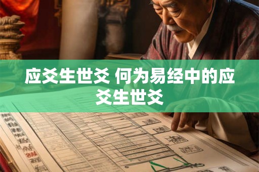 应爻生世爻 何为易经中的应爻生世爻 应爻生世爻 何为易经中的应爻生世爻