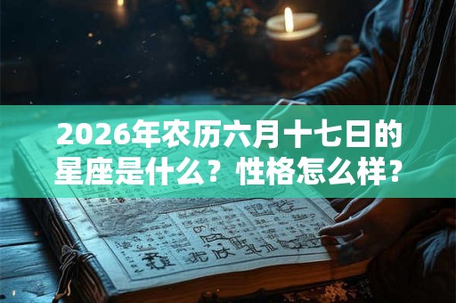 2026年农历六月十七日的星座是什么？性格怎么样？