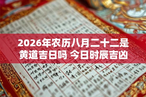 2026年农历八月二十二是黄道吉日吗 今日时辰吉凶 2026年农历八月二十二是黄道吉日吗 今日时辰吉凶