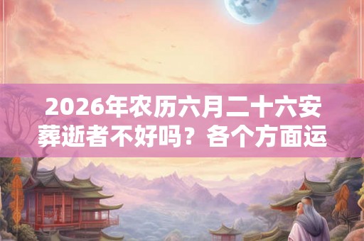 2026年农历六月二十六安葬逝者不好吗？各个方面运程好吗？