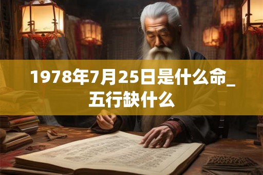 1978年7月25日是什么命_五行缺什么