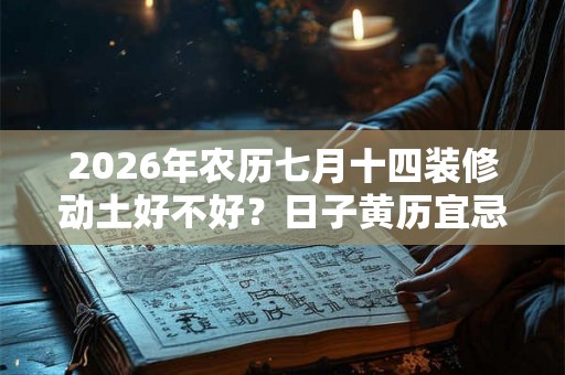 2026年农历七月十四装修动土好不好？日子黄历宜忌如何？