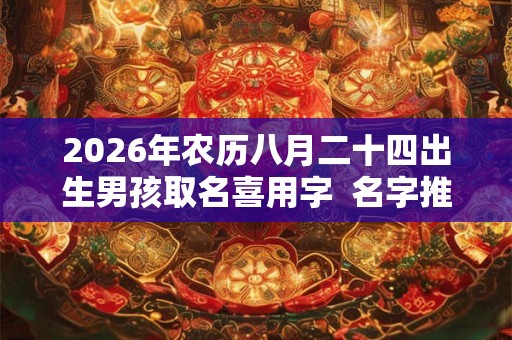 2026年农历八月二十四出生男孩取名喜用字  名字推荐