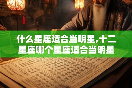 什么星座适合当明星,十二星座哪个星座适合当明星