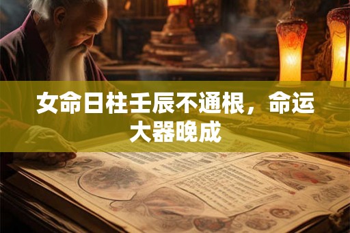 女命日柱壬辰不通根，命运大器晚成