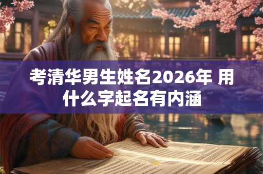 考清华男生姓名2026年 用什么字起名有内涵