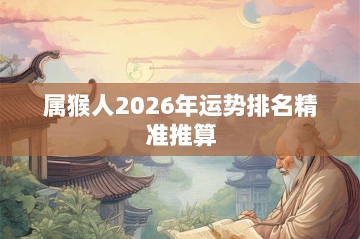 属猴人2026年运势排名精准推算