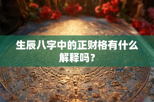 生辰八字中的正财格有什么解释吗？