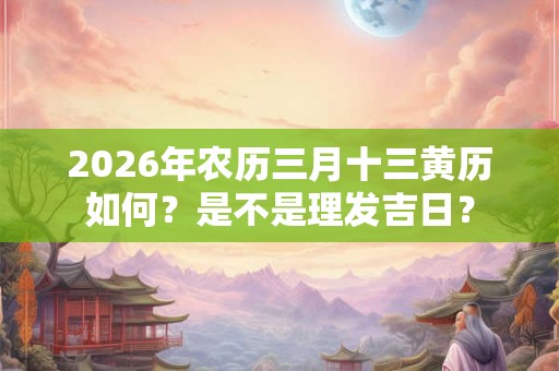 2026年农历三月十三黄历如何？是不是理发吉日？
