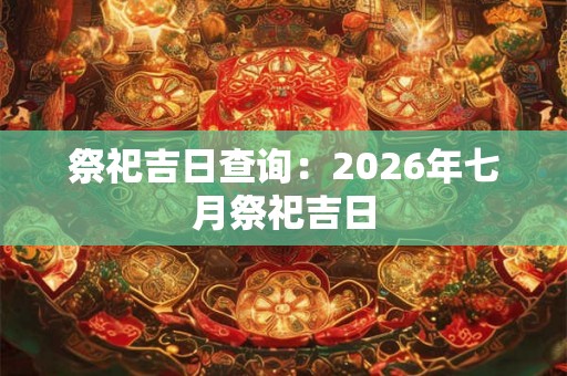 祭祀吉日查询：2026年七月祭祀吉日