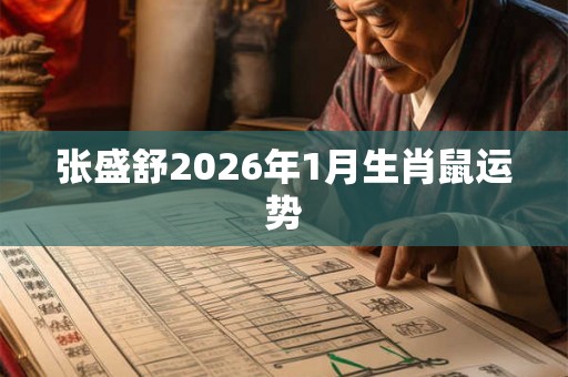 张盛舒2026年1月生肖鼠运势