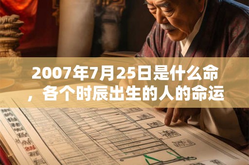 2007年7月25日是什么命，各个时辰出生的人的命运