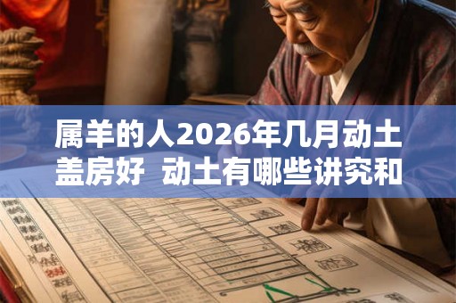 属羊的人2026年几月动土盖房好  动土有哪些讲究和禁忌