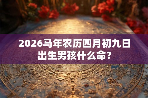 2026马年农历四月初九日出生男孩什么命？