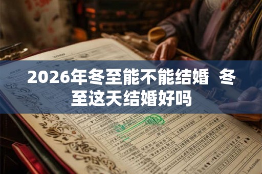 2026年冬至能不能结婚  冬至这天结婚好吗