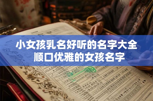 小女孩乳名好听的名字大全  顺口优雅的女孩名字