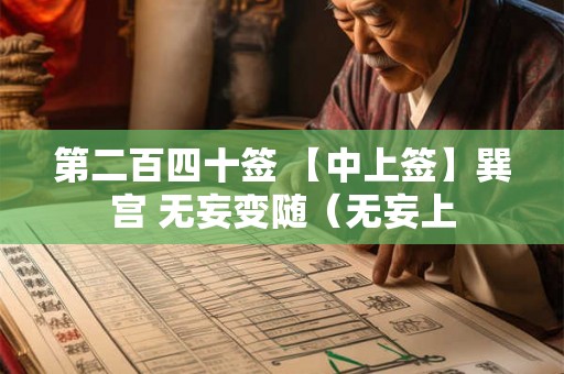 第二百四十签 【中上签】巽宫 无妄变随（无妄上