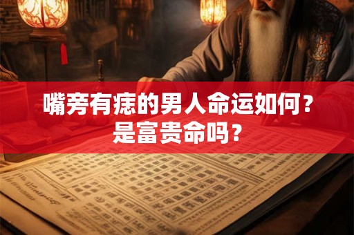 嘴旁有痣的男人命运如何？是富贵命吗？