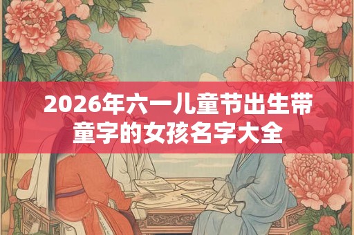 2026年六一儿童节出生带童字的女孩名字大全