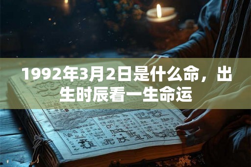 1992年3月2日是什么命,出生时辰看一生命运 1992年3月2日是什么命,出生时辰看一生命运