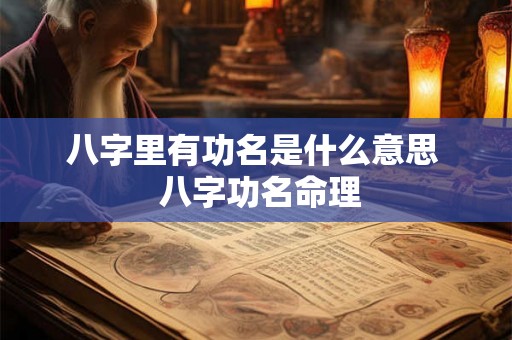 八字里有功名是什么意思  八字功名命理