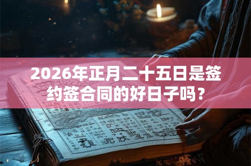 2026年正月二十五日是签约签合同的好日子吗？