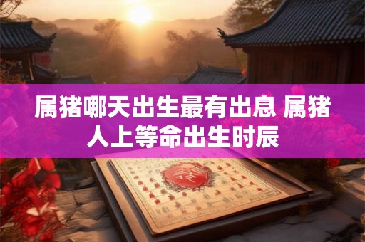 属猪哪天出生最有出息 属猪人上等命出生时辰