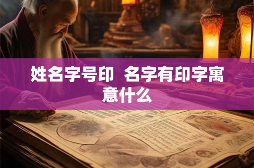 姓名字号印  名字有印字寓意什么