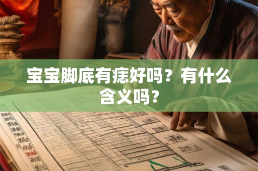 宝宝脚底有痣好吗？有什么含义吗？
