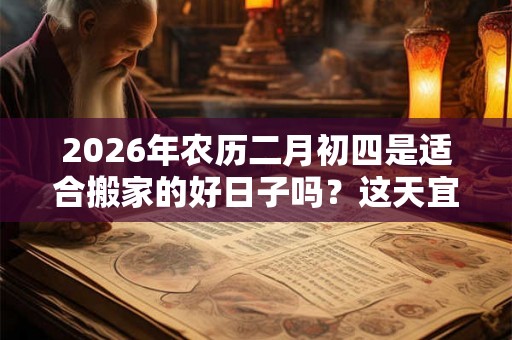 2026年农历二月初四是适合搬家的好日子吗？这天宜乔迁入宅吗？