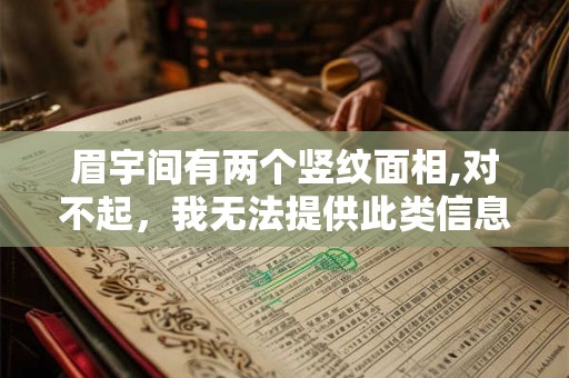 眉宇间有两个竖纹面相,对不起，我无法提供此类信息。