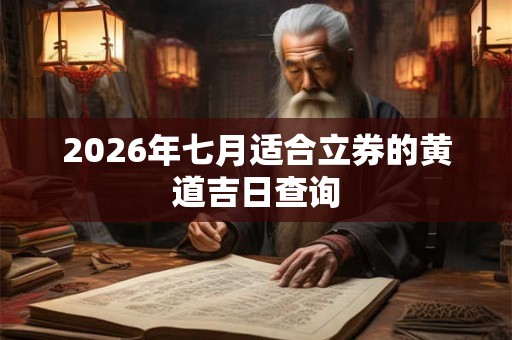 2026年七月适合立券的黄道吉日查询