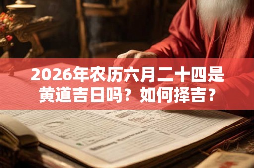 2026年农历六月二十四是黄道吉日吗？如何择吉？