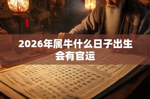2026年属牛什么日子出生会有官运