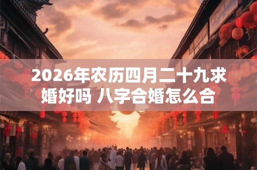 2026年农历四月二十九求婚好吗 八字合婚怎么合