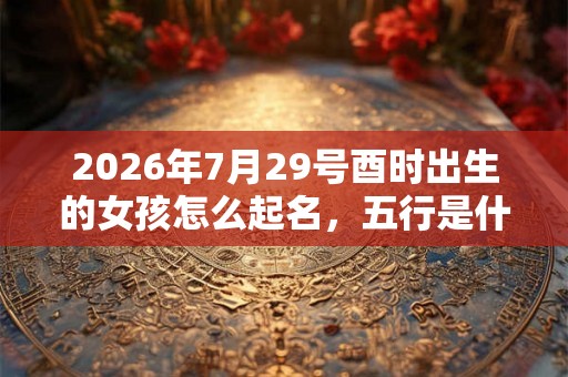 2026年7月29号酉时出生的女孩怎么起名，五行是什么？