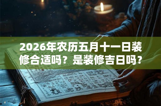 2026年农历五月十一日装修合适吗？是装修吉日吗？