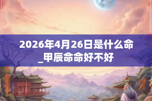 2026年4月26日是什么命_甲辰命命好不好