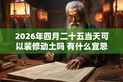 2026年四月二十五当天可以装修动土吗 有什么宜忌