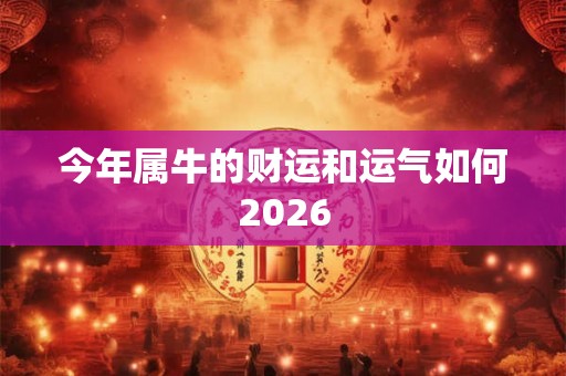 今年属牛的财运和运气如何2026