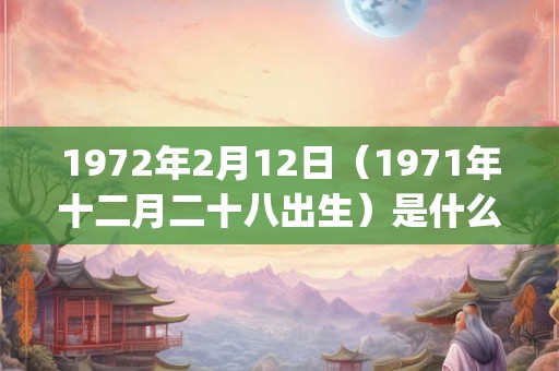 1972年2月12日（1971年十二月二十八出生）是什么命_命运如何