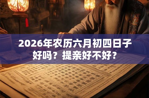 2026年农历六月初四日子好吗？提亲好不好？