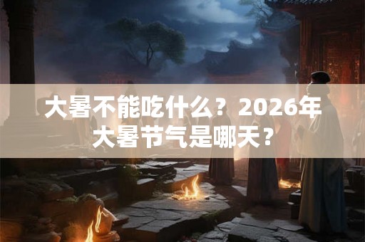大暑不能吃什么？2026年大暑节气是哪天？