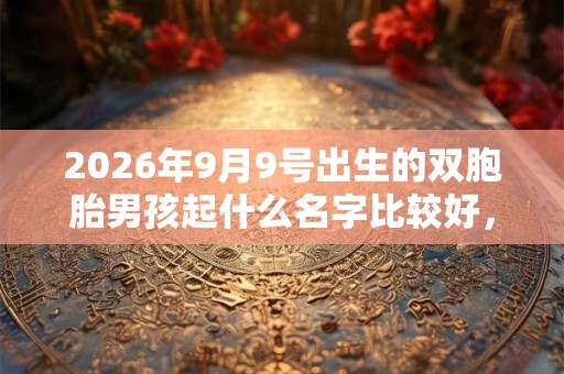 2026年9月9号出生的双胞胎男孩起什么名字比较好,五行属什么 2026年9月9号出生的双胞胎男孩起什么名字比较好,五行属什么