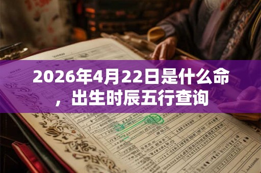 2026年4月22日是什么命，出生时辰五行查询