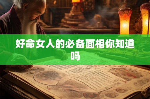 好命女人的必备面相你知道吗