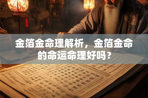 金箔金命理解析，金箔金命的命运命理好吗？