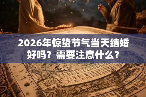 2026年惊蛰节气当天结婚好吗?需要注意什么? 2026年惊蛰节气当天结婚好吗?需要注意什么?