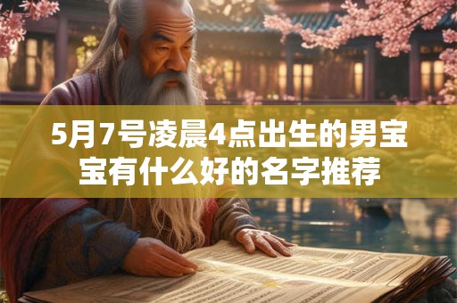 5月7号凌晨4点出生的男宝宝有什么好的名字推荐